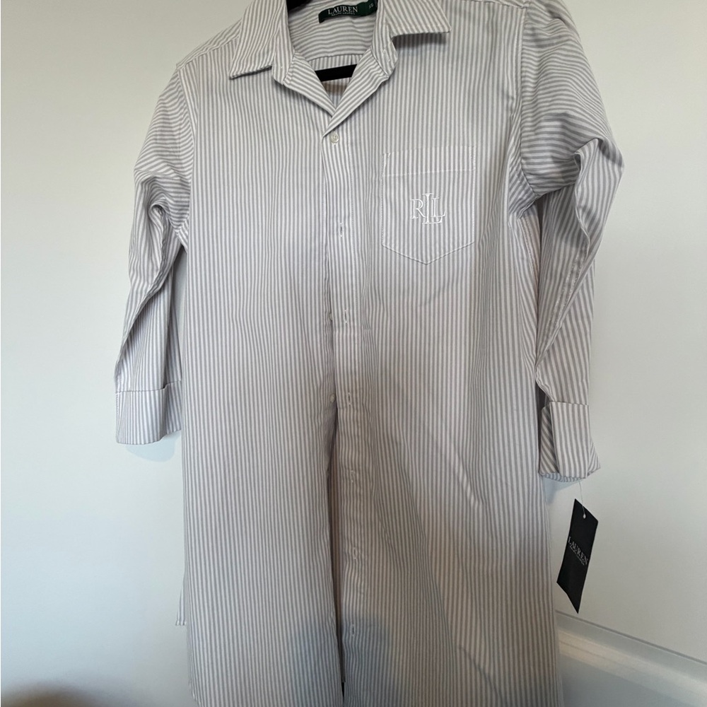 Ralph Lauren White Striped Dress Shirt